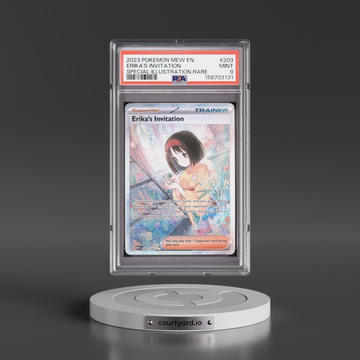 2023 Pokémon Mew EN-151 #203 Erika's Invitation - Special Illustration Rare (PSA 9 MINT)