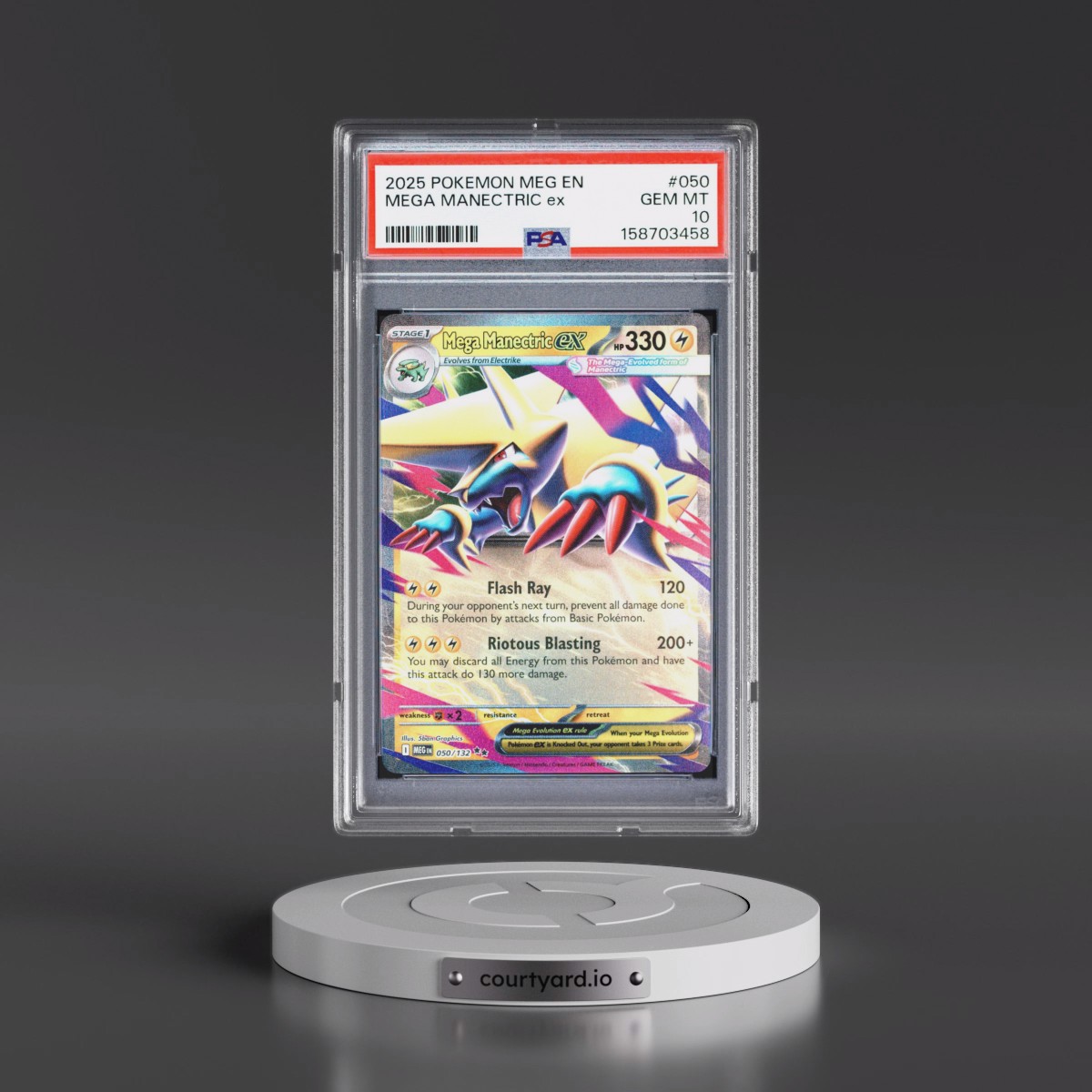 2025 Pokémon Meg EN-Mega Evolution #050 Mega Manectric EX - Holo (PSA 10 GEM MINT)