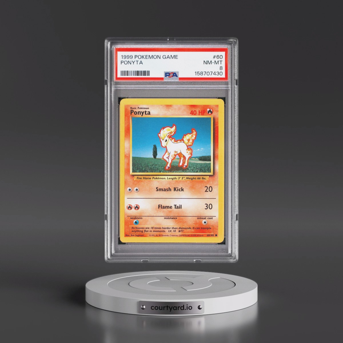 1999 Pokémon Game #60 Ponyta (PSA 8 NM-MT)