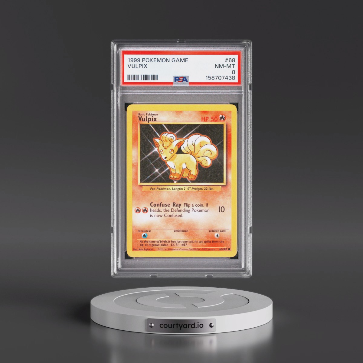 1999 Pokémon Game #68 Vulpix (PSA 8 NM-MT)