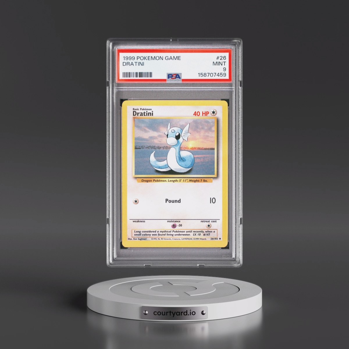 1999 Pokémon Game #26 Dratini (PSA 9 MINT)