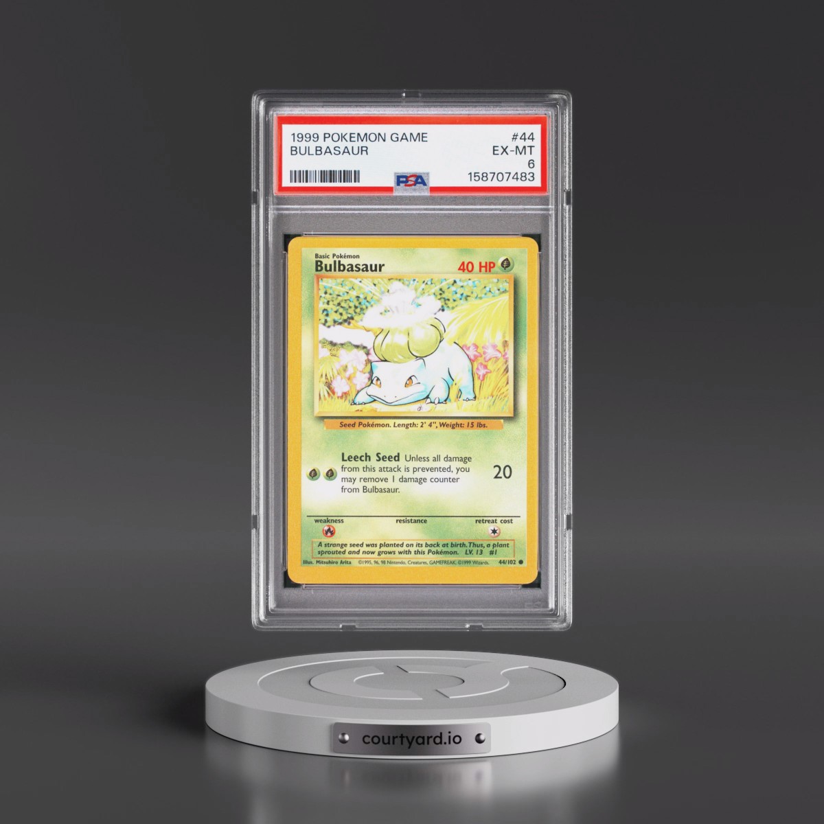 1999 Pokémon Game #44 Bulbasaur (PSA 6 EX-MT)