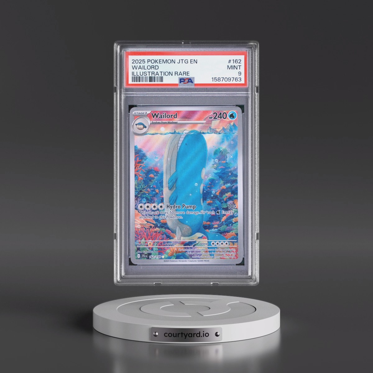 2025 Pokémon Jtg EN-Journey Together #162 Wailord - Illustration Rare (PSA 9 MINT)