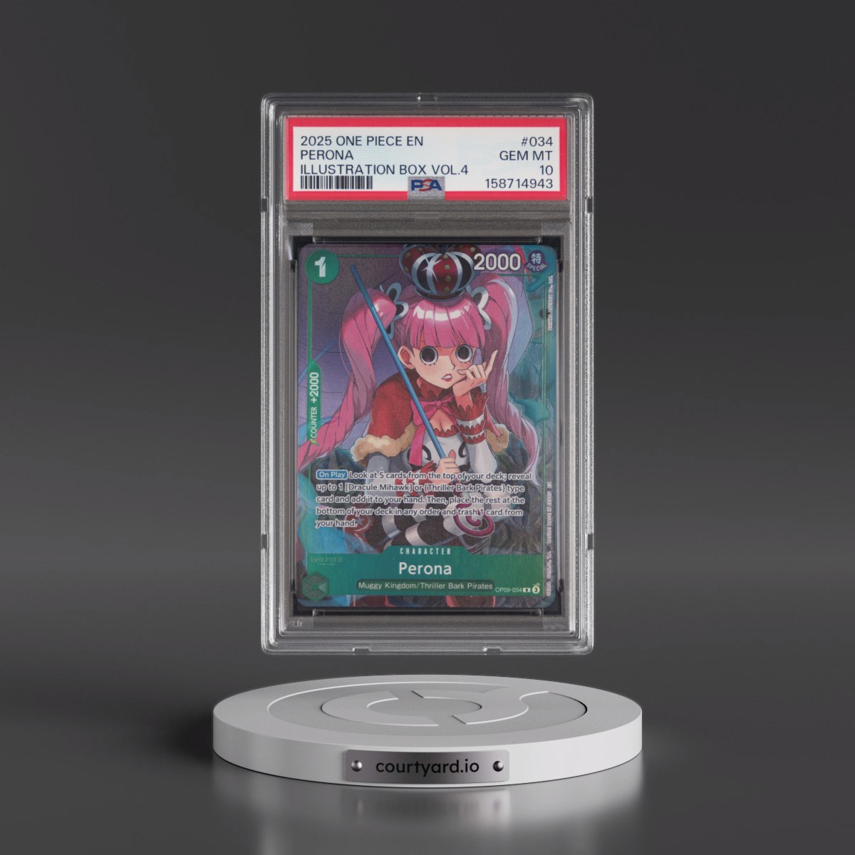 2025 One Piece Promos #034 Perona - Illustration Box Vol.4 (PSA 10 GEM MINT)
