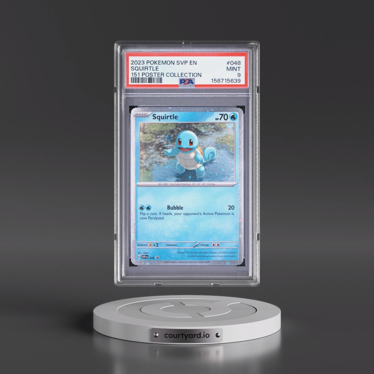 2023 Pokémon Svp EN-SV Black Star Promo #048 Squirtle - 151 Poster Collection (PSA 9 MINT)