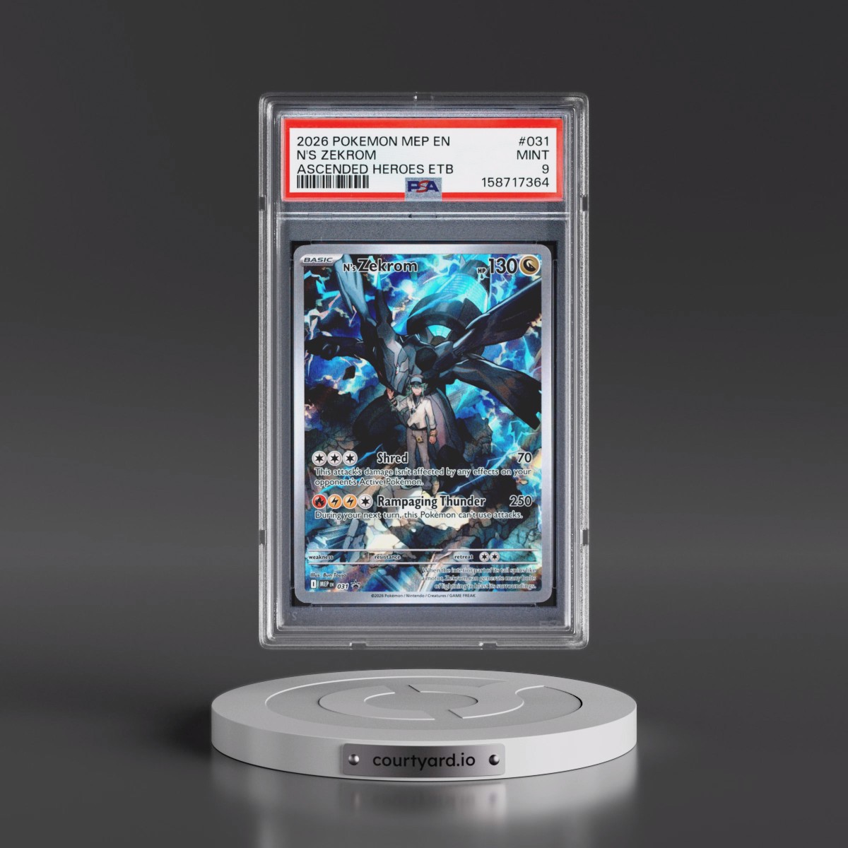 2026 Pokémon Mep EN-Me Black Star Promo #031 N's Zekrom - Ascended Heroes Elite Trainer Box (PSA 9 MINT)