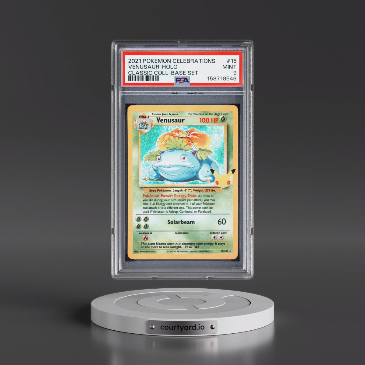 2021 Pokémon Celebrations Classic Collection #15 Venusaur - Holo (PSA 9 MINT)