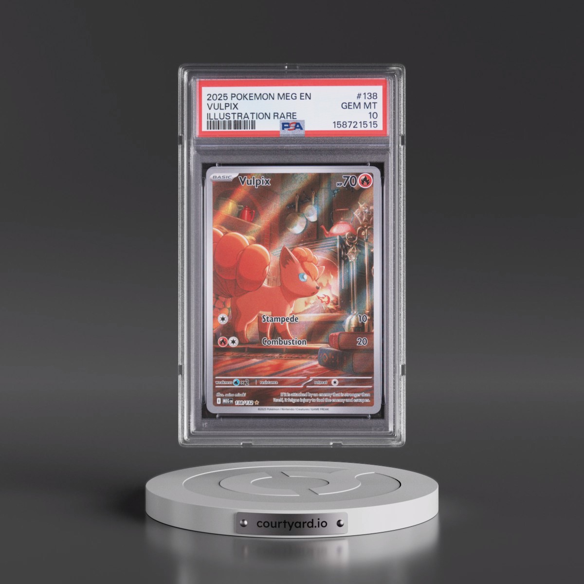 2025 Pokémon Meg EN-Mega Evolution #138 Vulpix - Illustration Rare (PSA 10 GEM MINT)