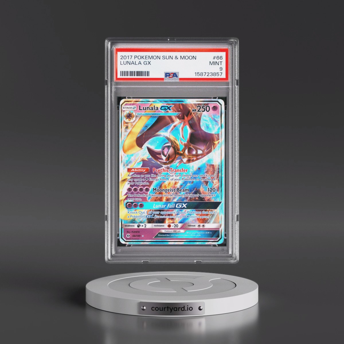 2017 Pokémon Sun & Moon #66 Lunala GX - Holo (PSA 9 MINT)