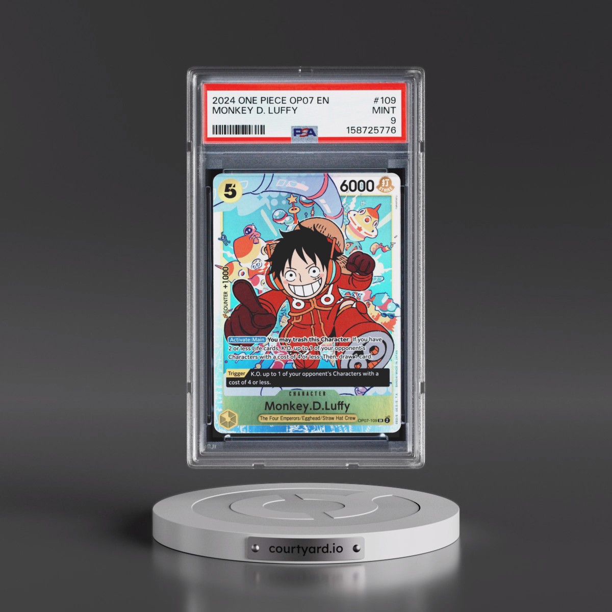 2024 One Piece OP07-500 Years in the Future #109 Monkey D. Luffy (PSA 9 MINT)