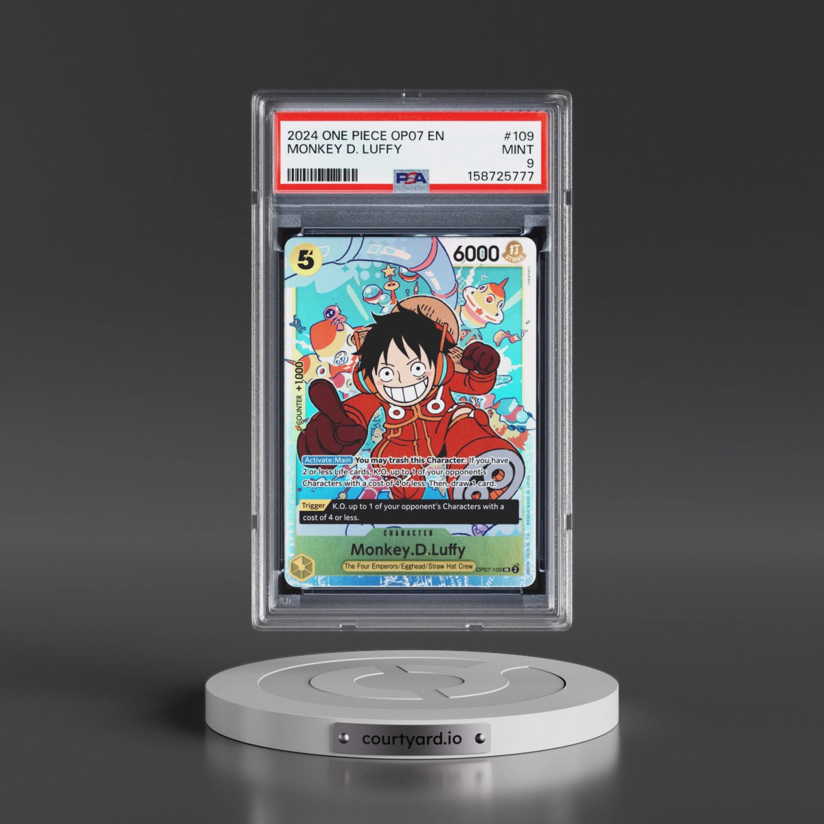 2024 One Piece OP07-500 Years in the Future #109 Monkey D. Luffy (PSA 9 MINT)