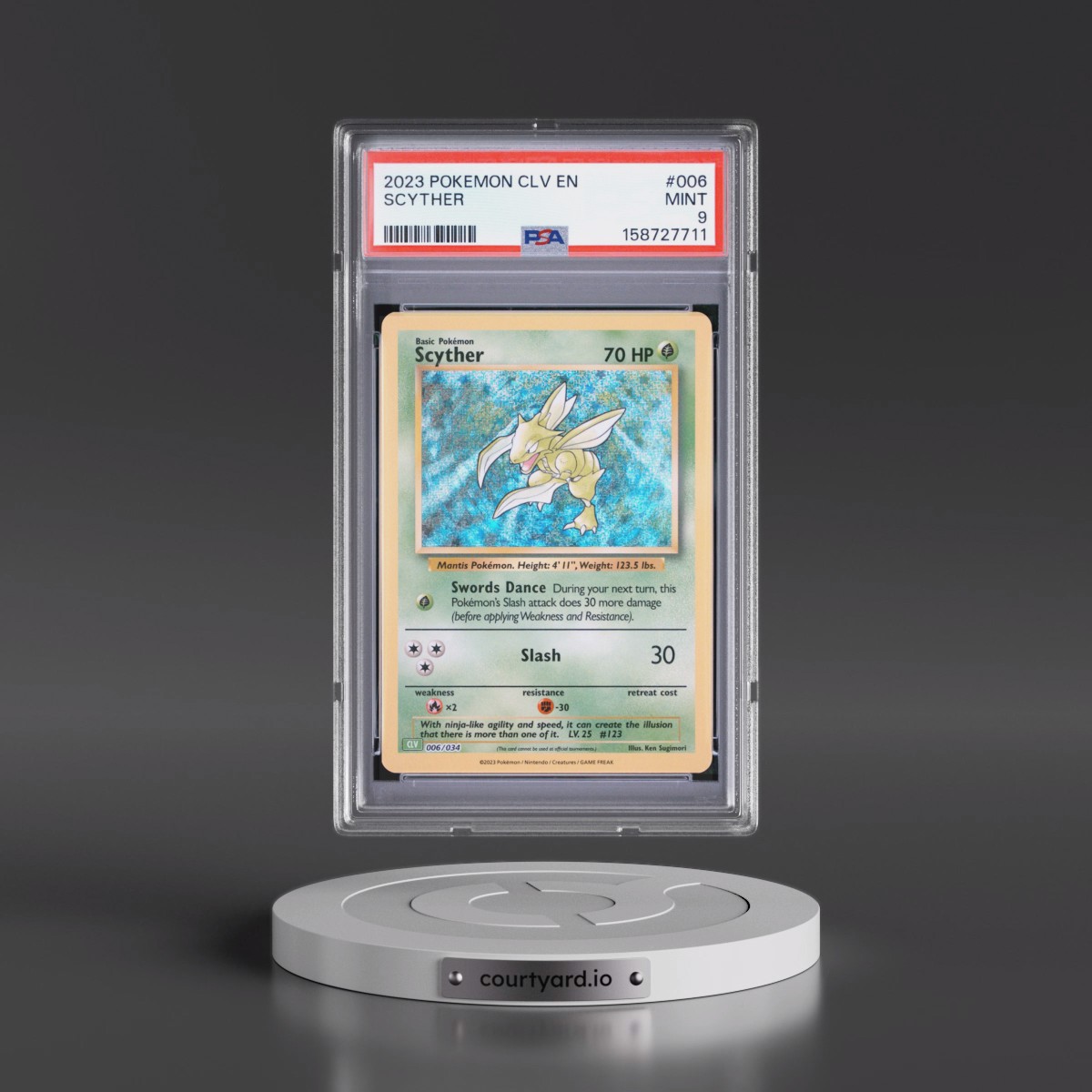 2023 Pokémon CLV-Trading Card Game Classic Venusaur & Lugia EX Deck #006 Scyther (PSA 9 MINT)