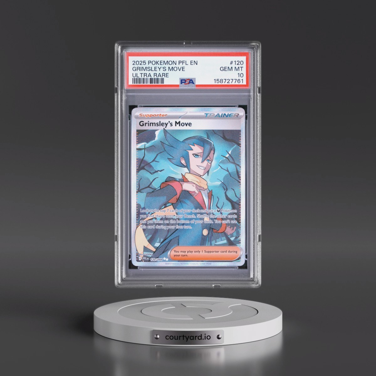 2025 Pokémon Pfl EN-Phantasmal Flames #120 Grimsley's Move - Ultra Rare (PSA 10 GEM MINT)
