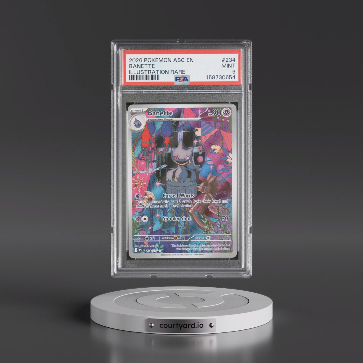 2026 Pokémon Asc EN-Ascended Heroes #234 Banette - Illustration Rare (PSA 9 MINT)
