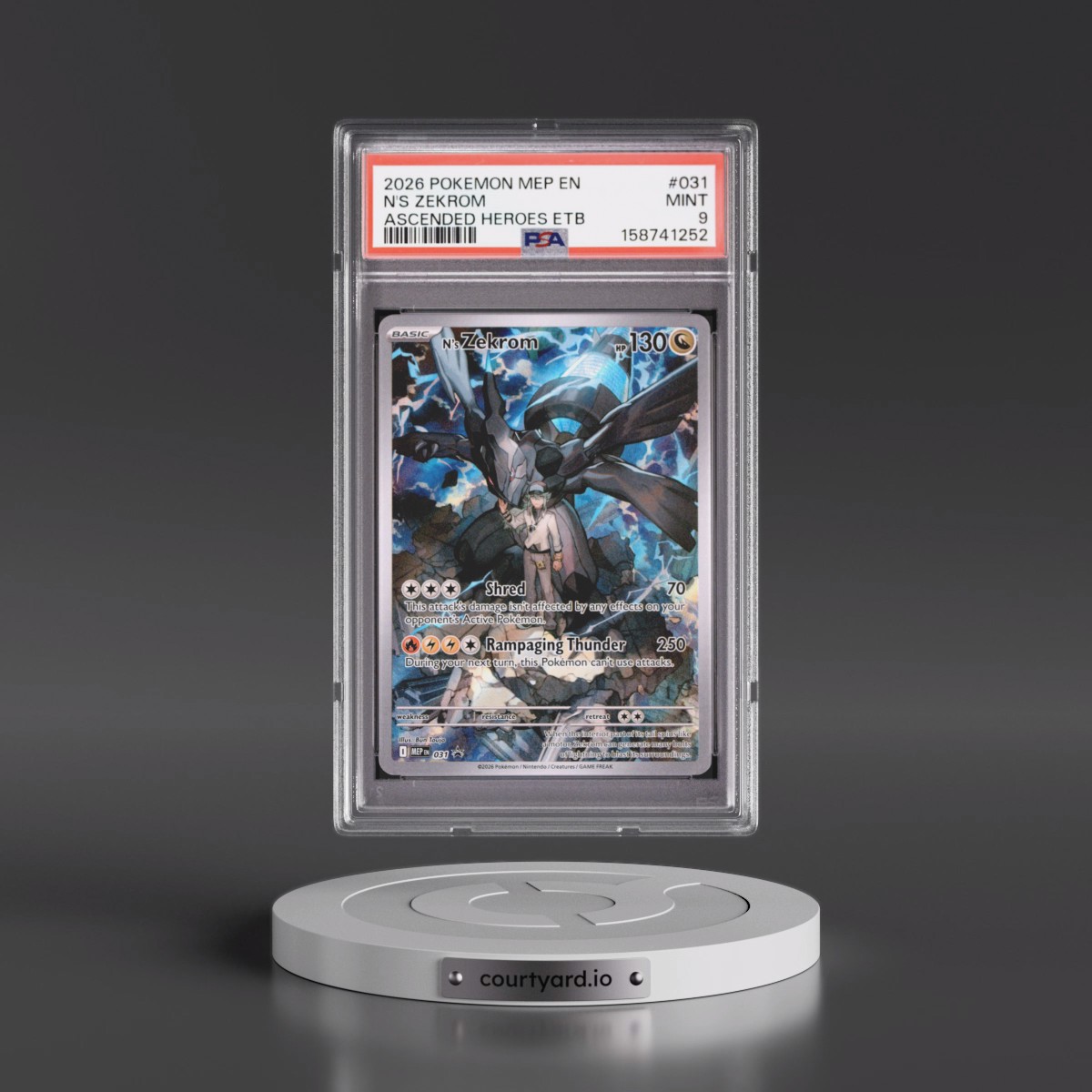 2026 Pokémon Mep EN-Me Black Star Promo #031 N's Zekrom - Ascended Heroes Elite Trainer Box (PSA 9 MINT)