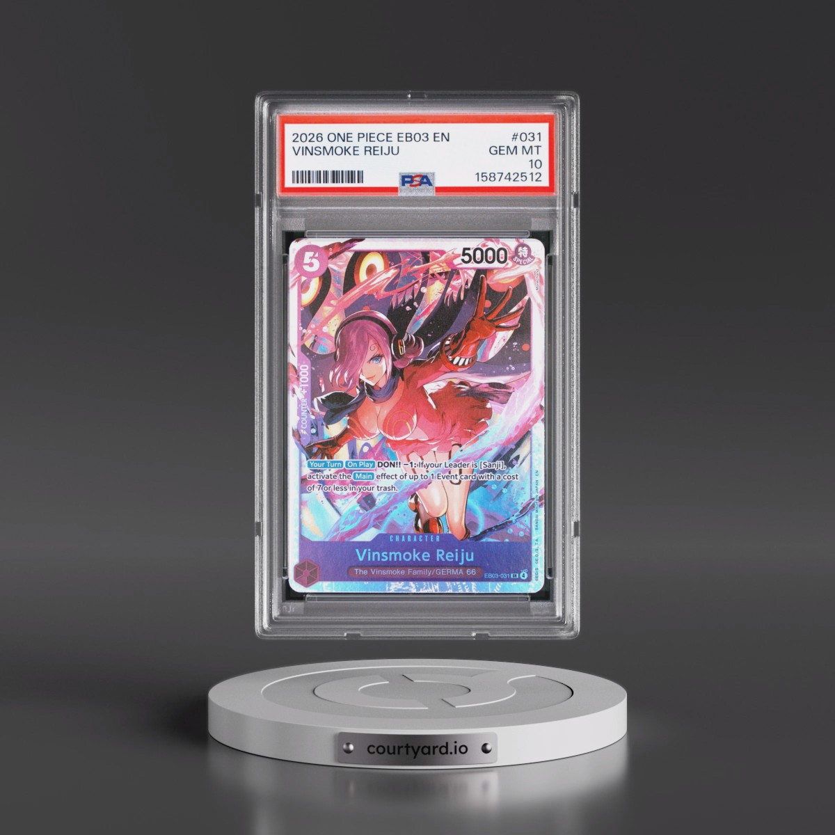 2026 One Piece EB03-Extra Booster -One Piece Heroines Edition #031 Vinsmoke Reiju (PSA 10 GEM MINT)
