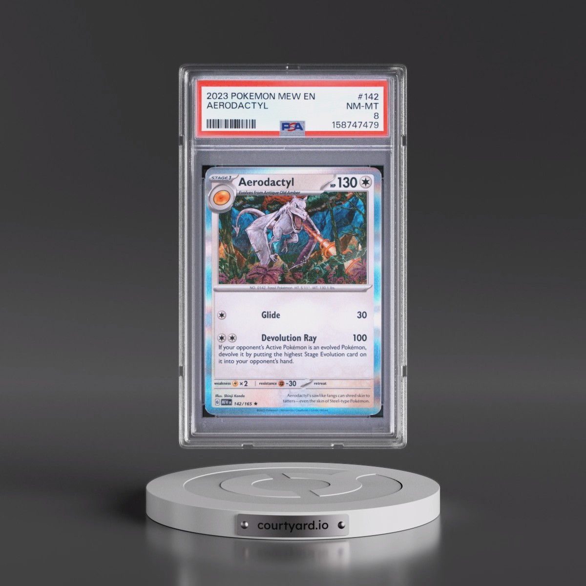 2023 Pokémon Mew EN-151 #142 Aerodactyl (PSA 8 NM-MT)