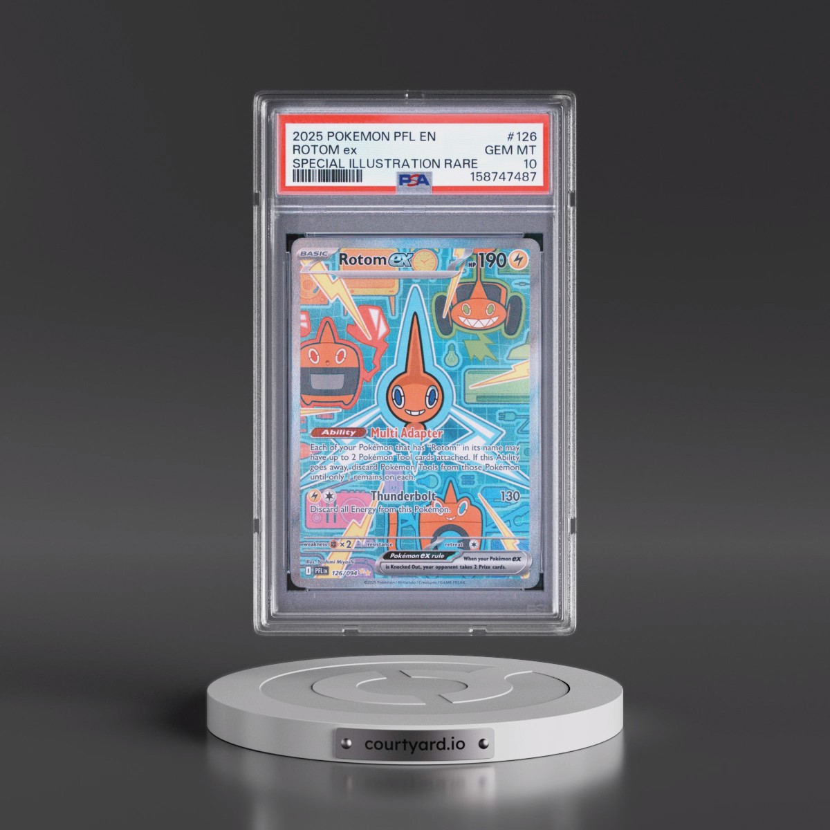 2025 Pokémon Pfl EN-Phantasmal Flames #126 Rotom EX - Holo Special Illustration Rare (PSA 10 GEM MINT)