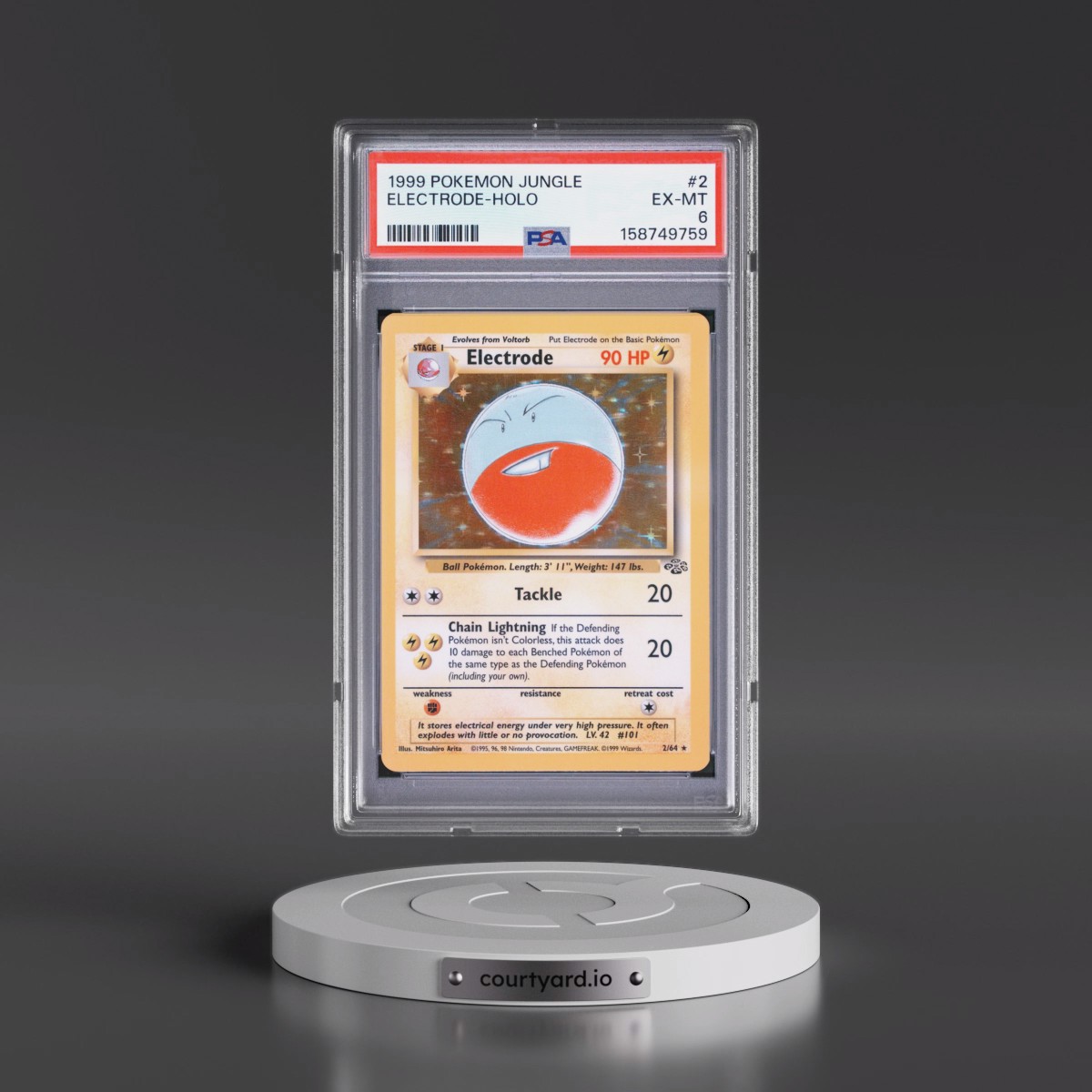 1999 Pokémon Jungle #2 Electrode - Holo (PSA 6 EX-MT)