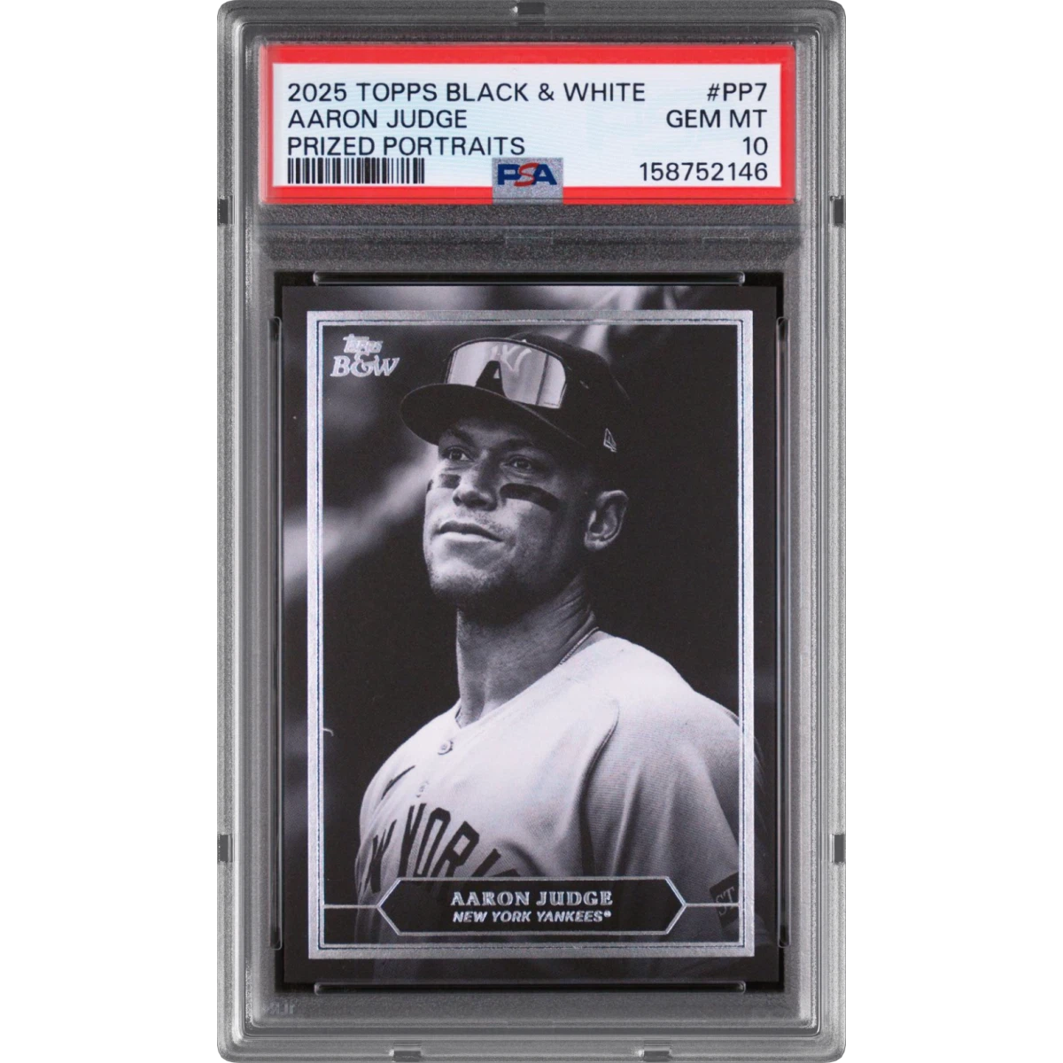 2025 Topps Black and White Prized Portraits #PP7 Aaron Judge (PSA 10 GEM MINT)