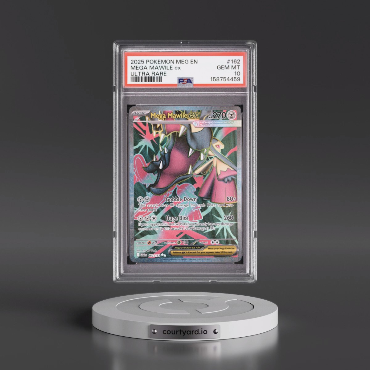 2025 Pokémon Meg EN-Mega Evolution #162 Mega Mawile EX - Holo Ultra Rare (PSA 10 GEM MINT)