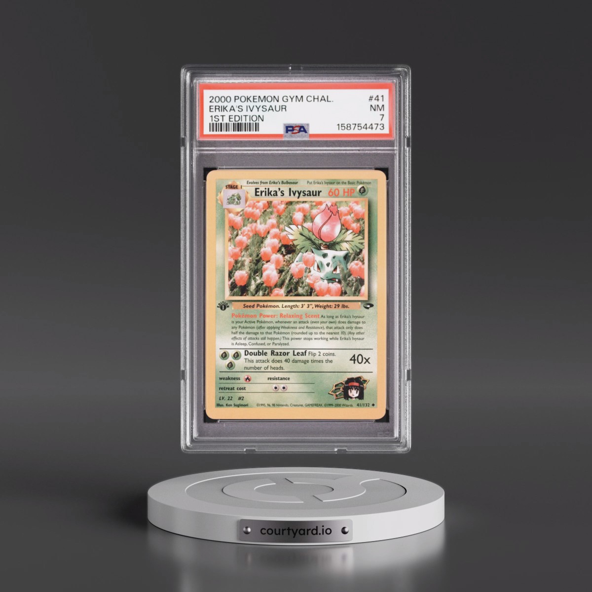 2000 Pokémon Gym Challenge #41 Erika's Ivysaur - 1st Edition (PSA 7 NM)