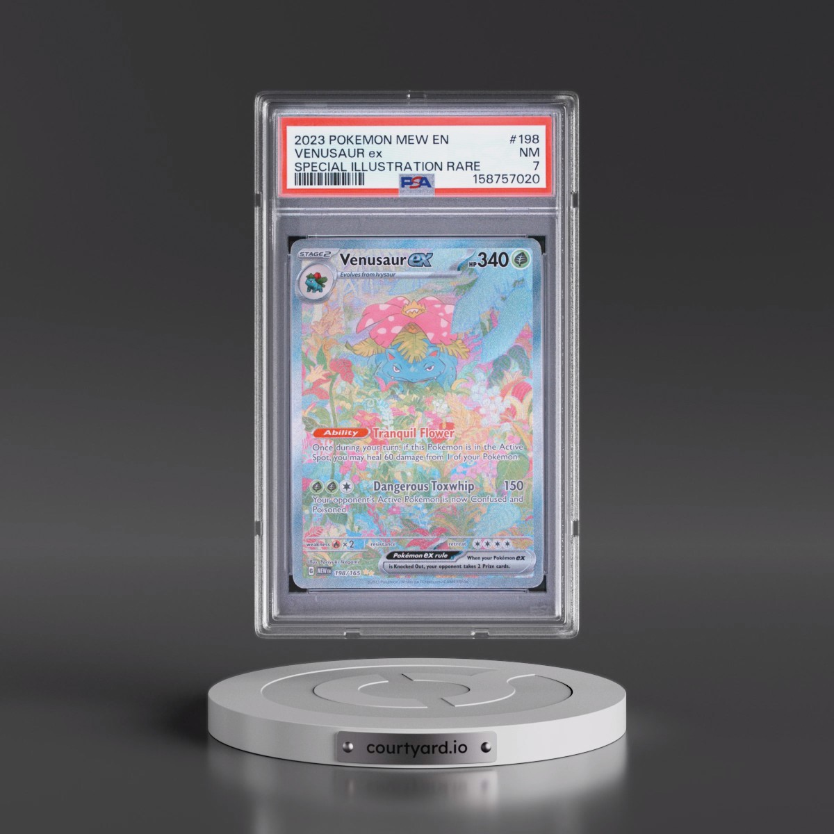 2023 Pokémon Mew EN-151 #198 Venusaur EX - Holo Special Illustration Rare (PSA 7 NM)