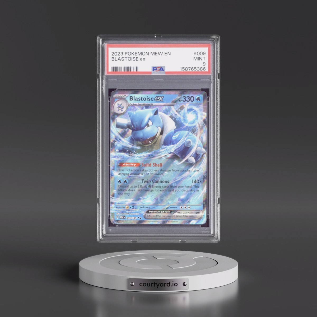 2023 Pokémon Mew EN-151 #009 Blastoise EX - Holo (PSA 9 MINT)