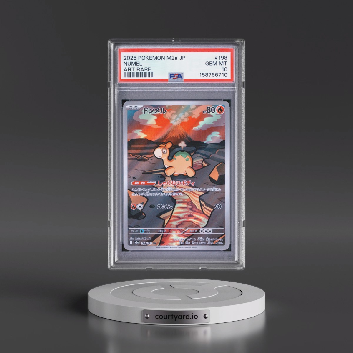 2025 Pokémon M2a-Mega Dream EX #198 Numel - Art Rare (PSA 10 GEM MINT)