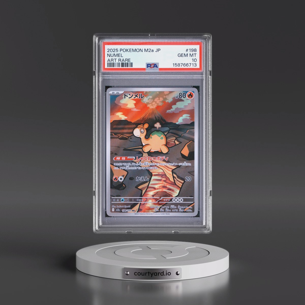 2025 Pokémon M2a-Mega Dream EX #198 Numel - Art Rare (PSA 10 GEM MINT)