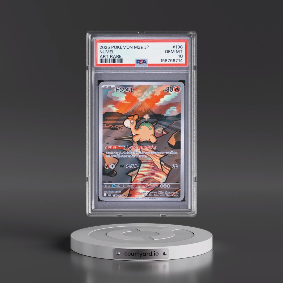 2025 Pokémon M2a-Mega Dream EX #198 Numel - Art Rare (PSA 10 GEM MINT)