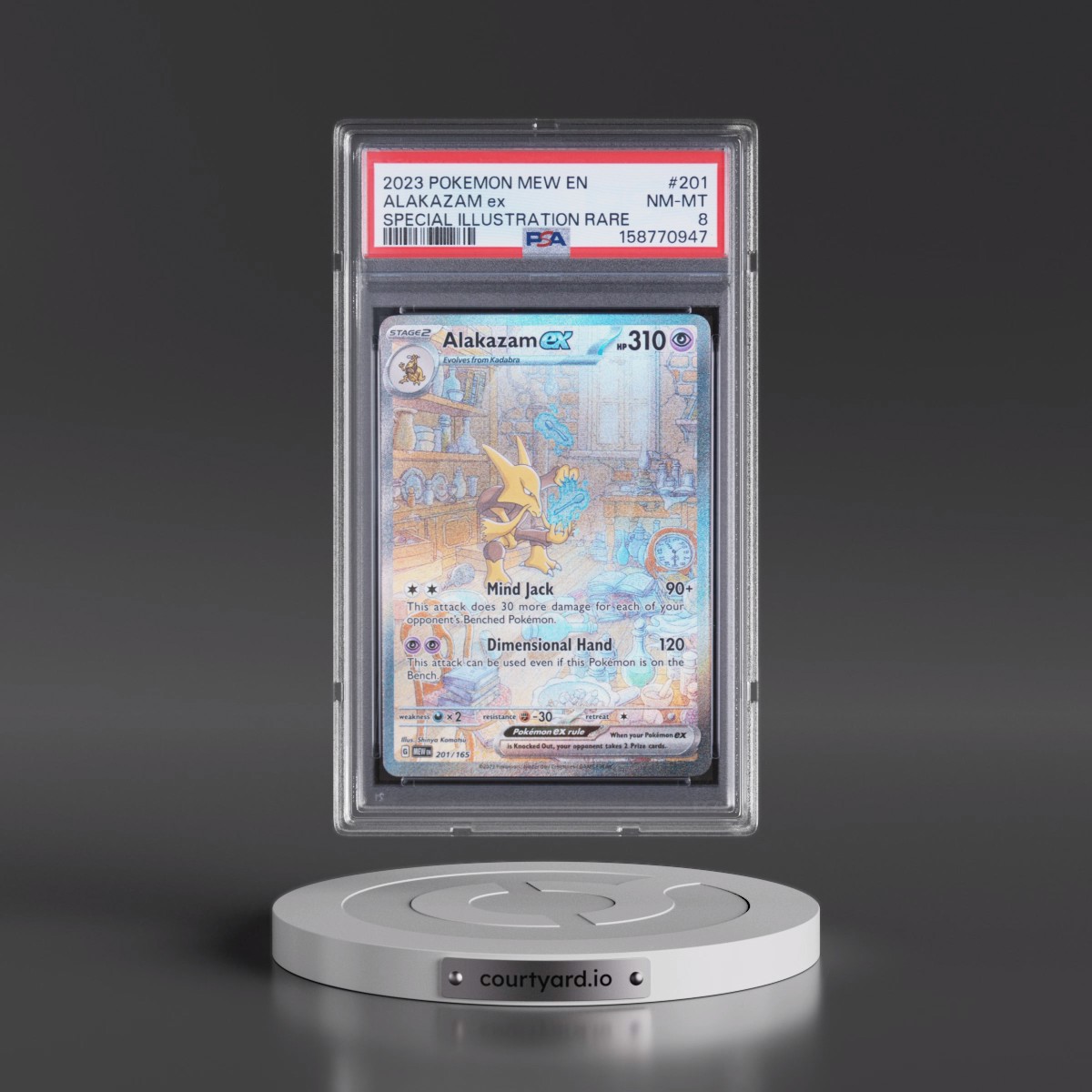 2023 Pokémon Mew EN-151 #201 Alakazam EX - Holo Special Illustration Rare (PSA 8 NM-MT)