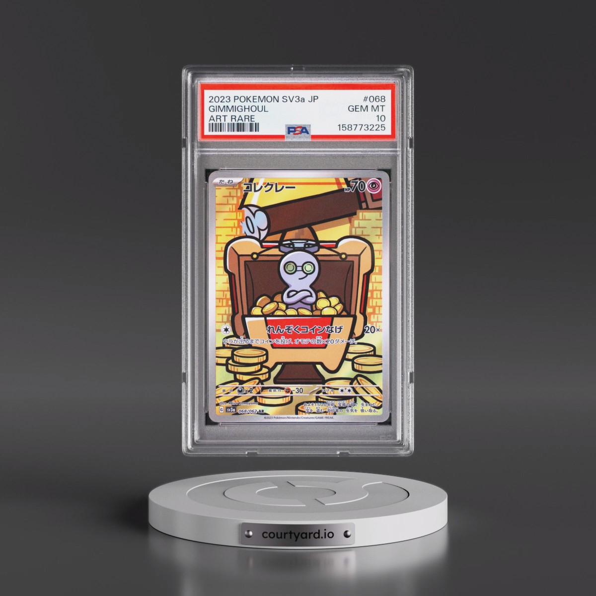 2023 Pokémon Sv3a-Raging Surf #068 Gimmighoul - Art Rare (PSA 10 GEM MINT)
