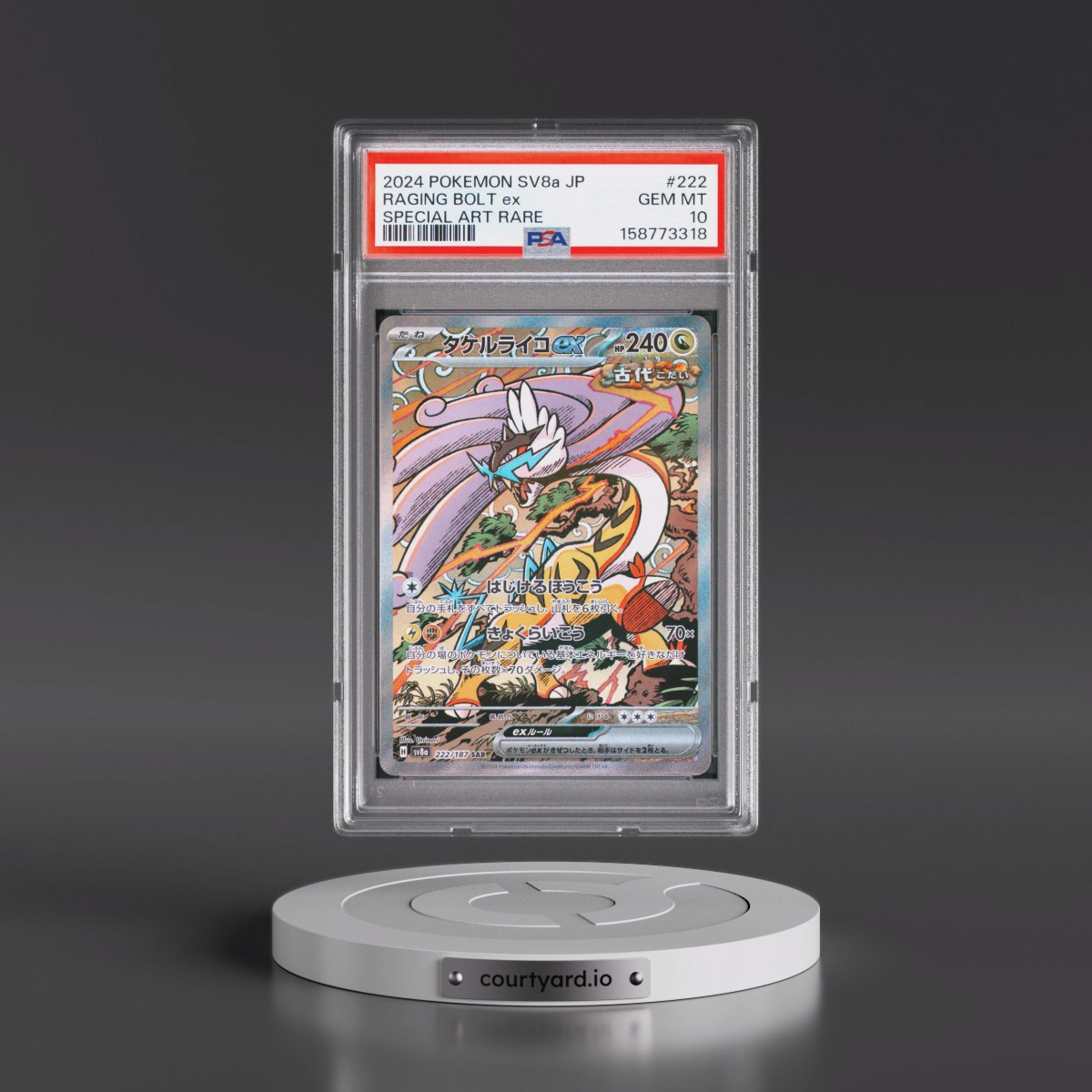 2024 Pokémon Sv8a-Terastal Fest EX #222 Raging Bolt EX - Holo Special Art Rare (PSA 10 GEM MINT)