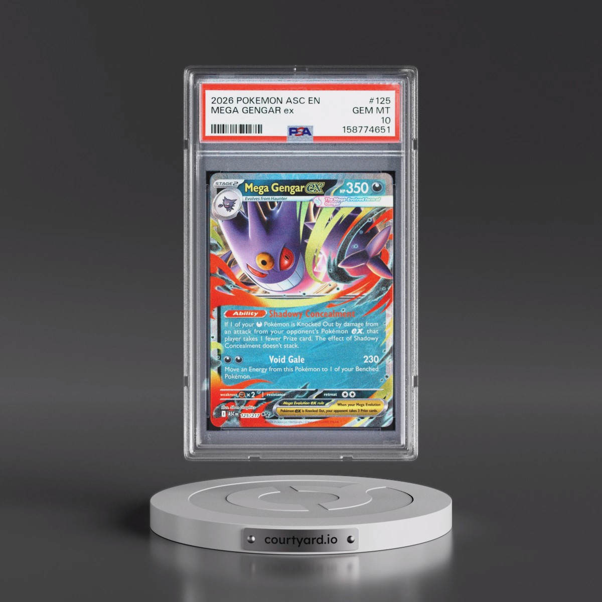2026 Pokémon Asc EN-Ascended Heroes #125 Mega Gengar EX - Holo (PSA 10 GEM MINT)