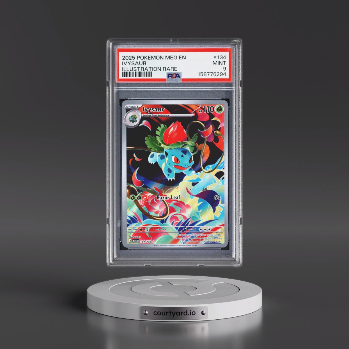2025 Pokémon Meg EN-Mega Evolution #134 Ivysaur - Illustration Rare (PSA 9 MINT)