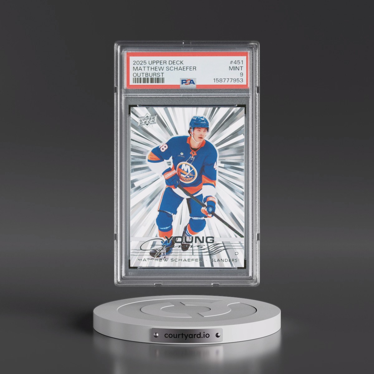 2025 Upper Deck #451 Matthew Schaefer - Outburst (PSA 9 MINT)