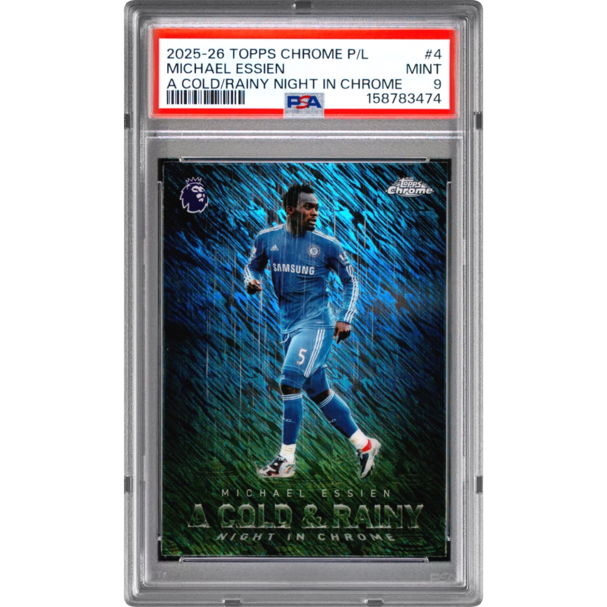 2025-2026 Topps Chrome Premier League A Cold and Rainy Night in Chrome #4 Michael Essien (PSA 9 MINT)
