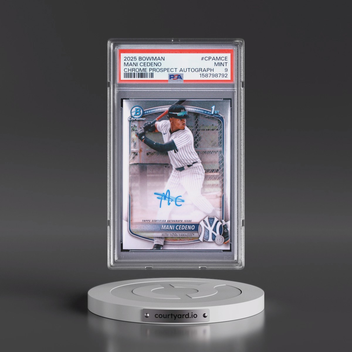 2025 Bowman Chrome Prospect Autographs #CPAMCE Mani Cedeno (PSA 9 MINT)