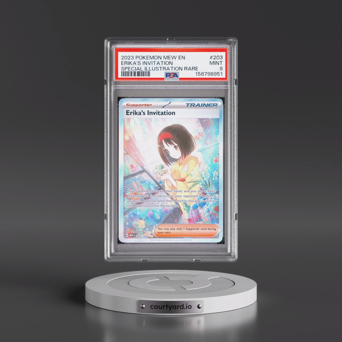 2023 Pokémon Mew EN-151 #203 Erika's Invitation - Special Illustration Rare (PSA 9 MINT)