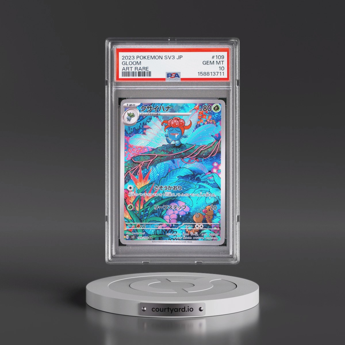 2023 Pokémon SV3-Ruler of the Black Flame #109 Gloom - Art Rare (PSA 10 GEM MINT)