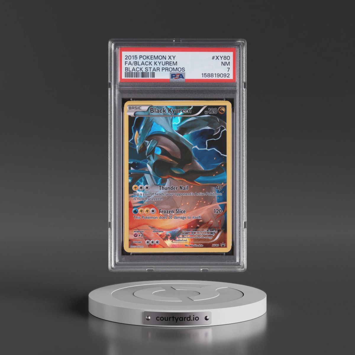 2015 Pokémon XY Black Star Promos #XY80 Black Kyurem - Full Art (PSA 7 NM)