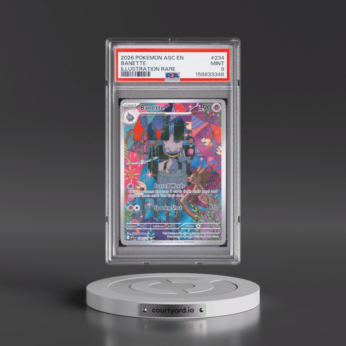2026 Pokémon Asc EN-Ascended Heroes #234 Banette - Illustration Rare (PSA 9 MINT)