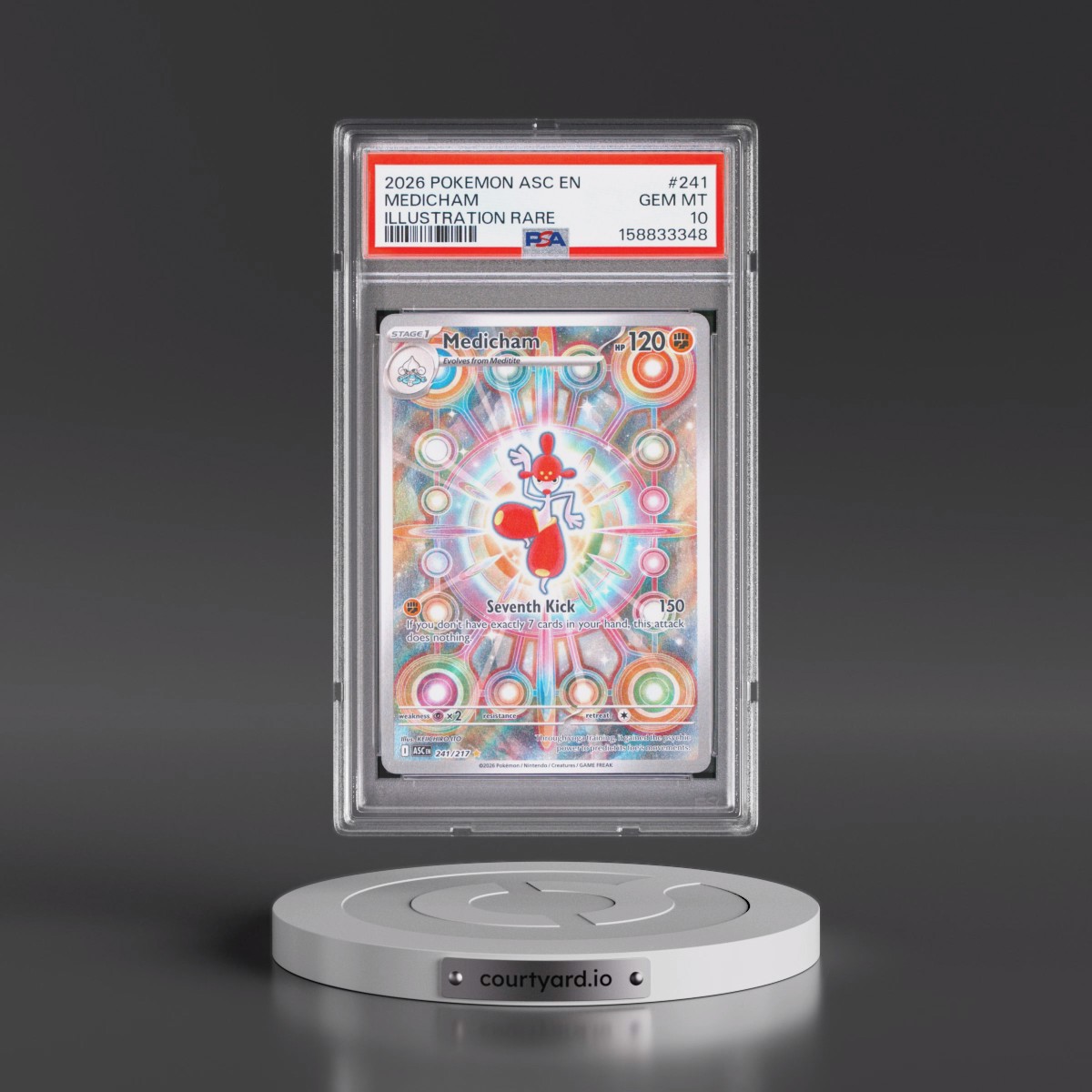 2026 Pokémon Asc EN-Ascended Heroes #241 Medicham - Illustration Rare (PSA 10 GEM MINT)