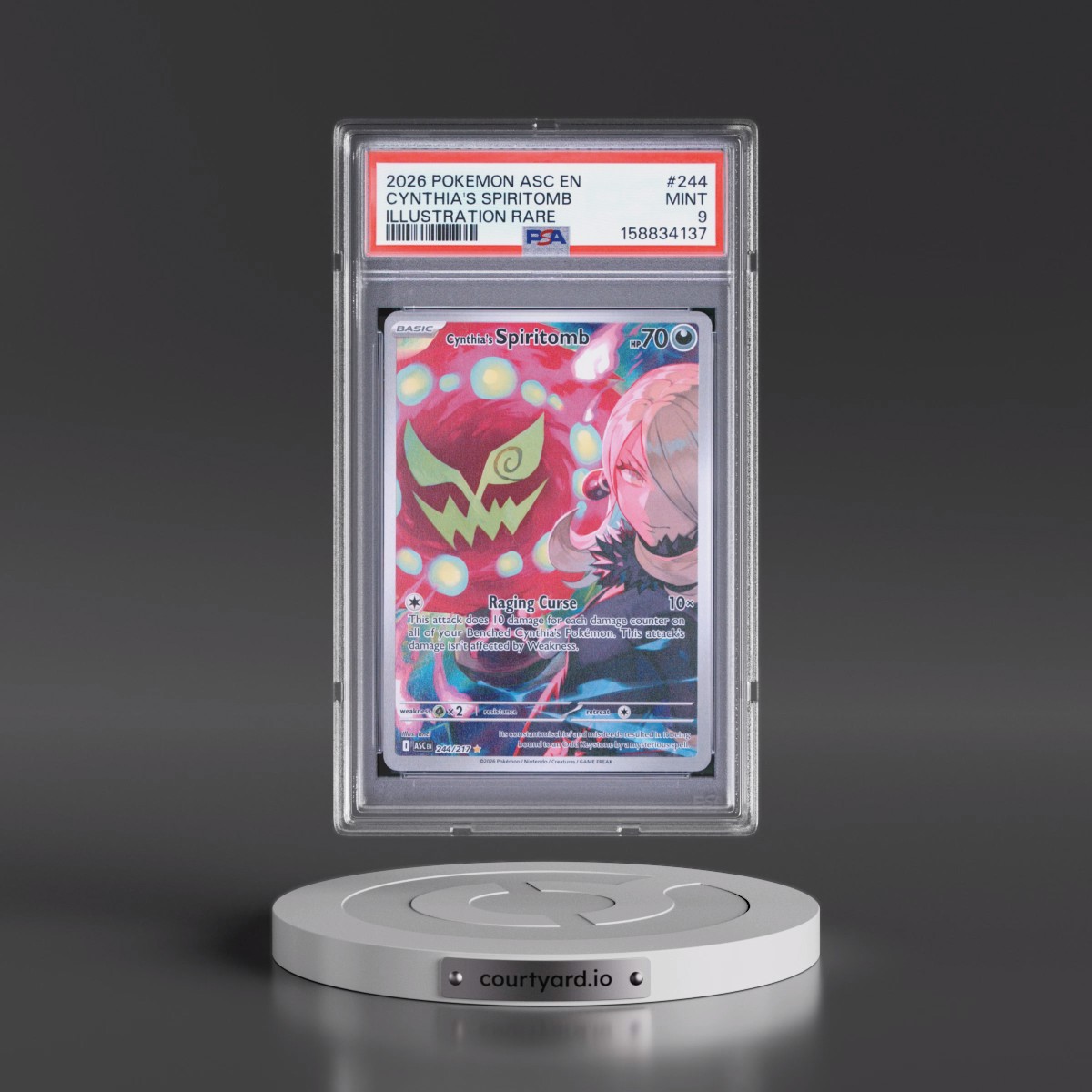 2026 Pokémon Asc EN-Ascended Heroes #244 Cynthia's Spiritomb - Illustration Rare (PSA 9 MINT)