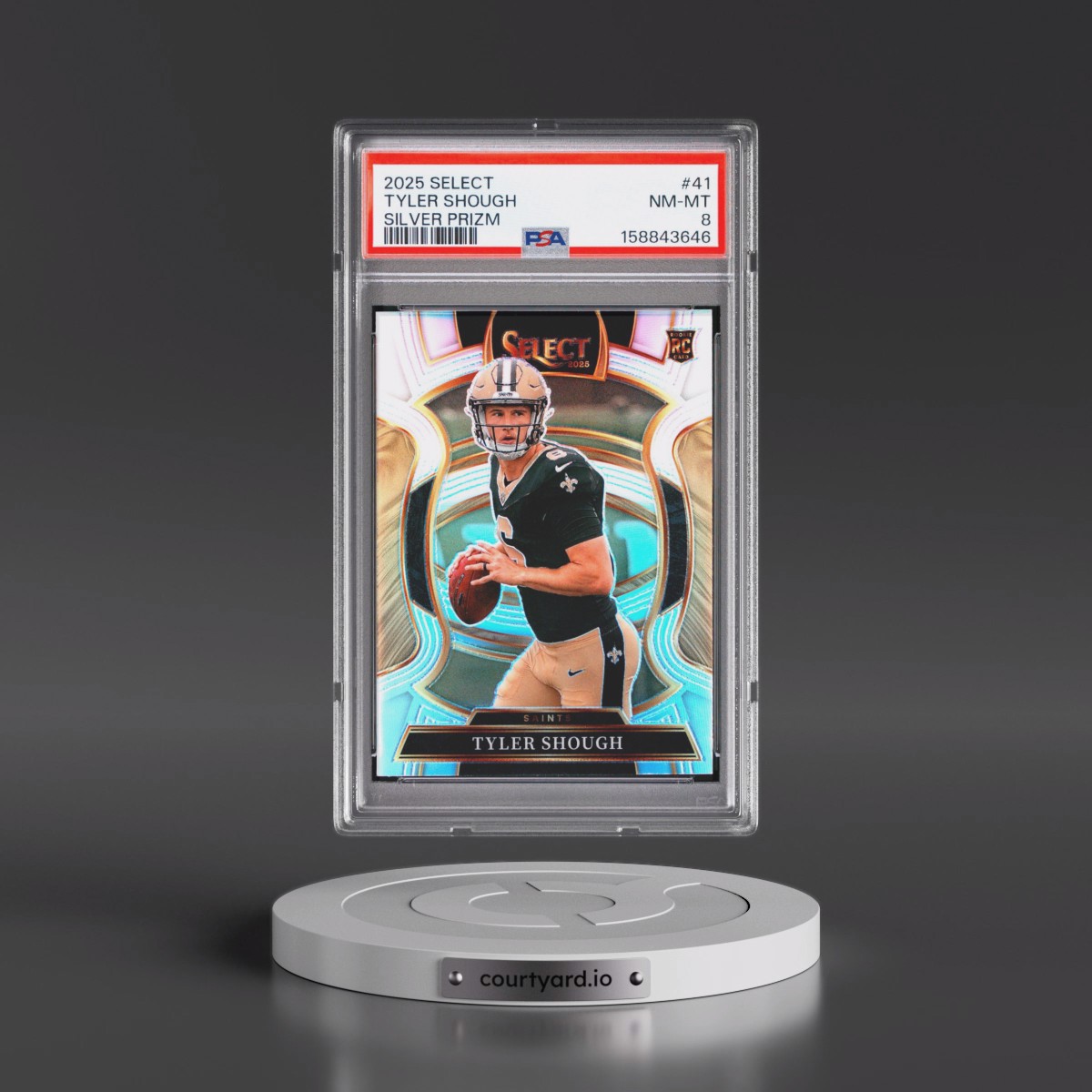 2025 Panini Select #41 Tyler Shough - Silver Prizm (PSA 8 NM-MT)