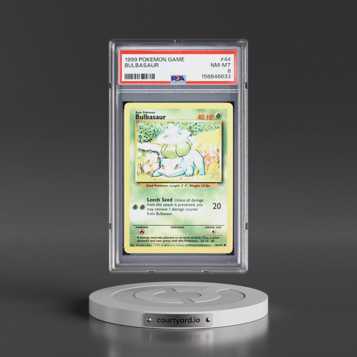 1999 Pokémon Game #44 Bulbasaur (PSA 8 NM-MT)