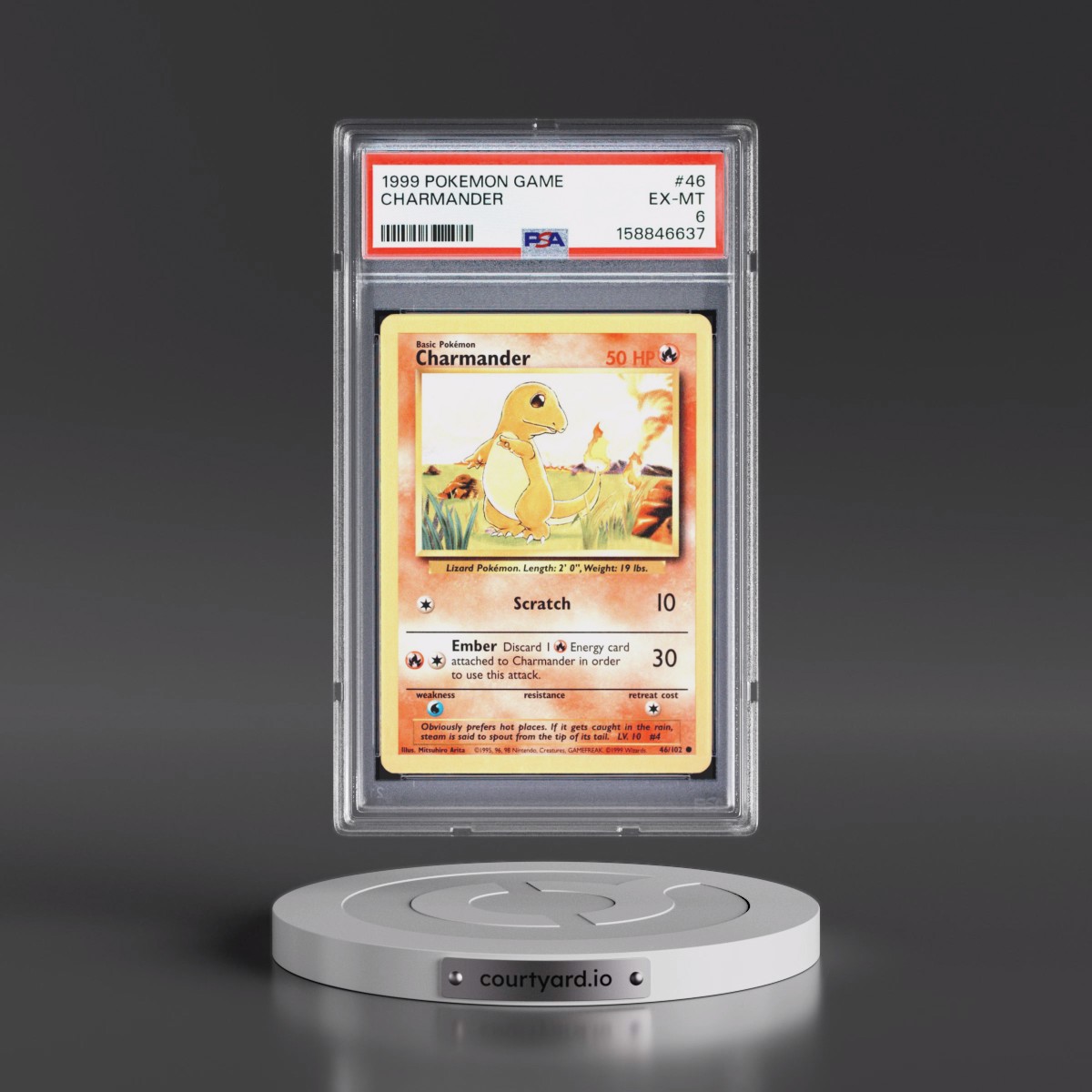 1999 Pokémon Game #46 Charmander (PSA 6 EX-MT)