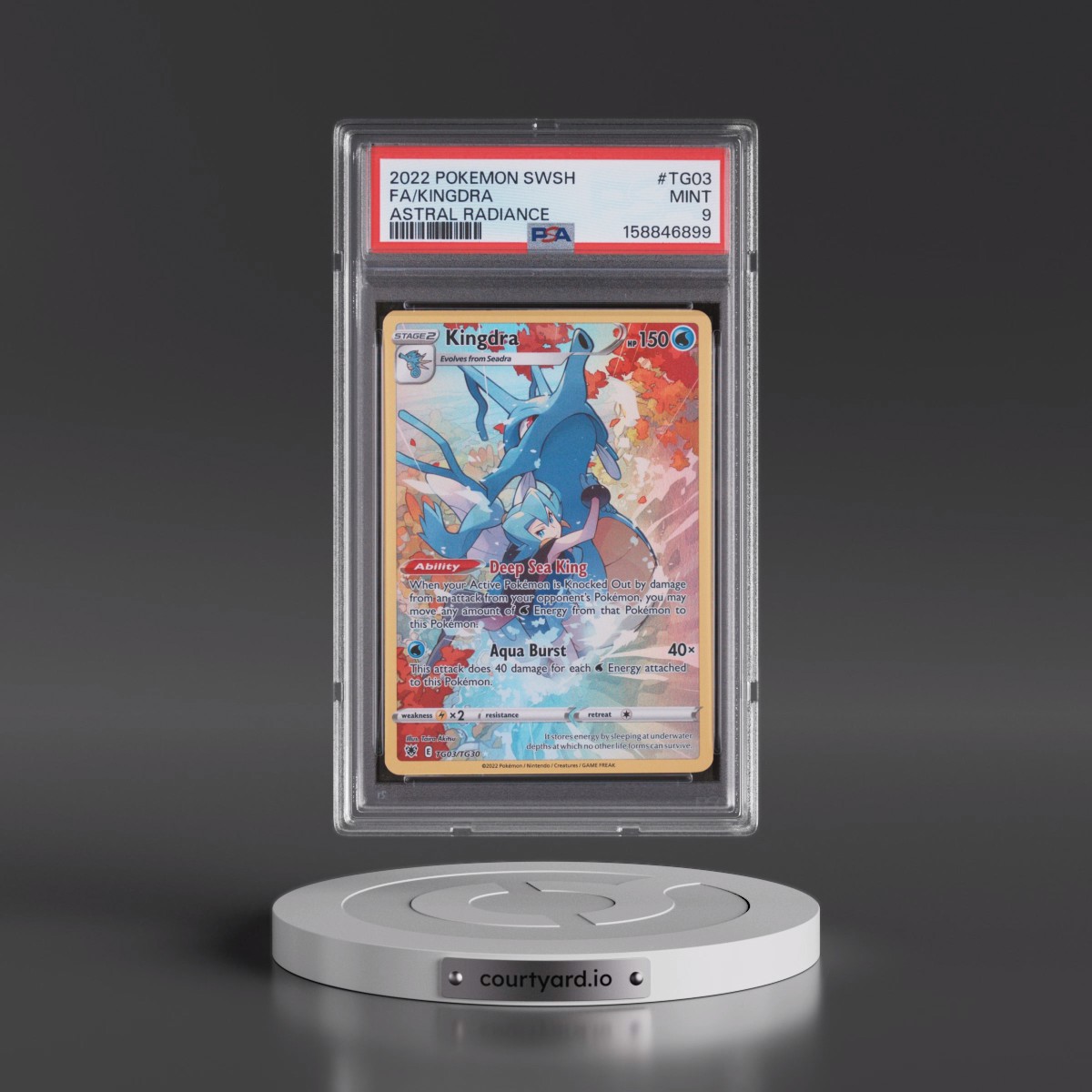 2022 Pokémon Sword & Shield Astral Radiance #TG03 Kingdra - Full Art (PSA 9 MINT)