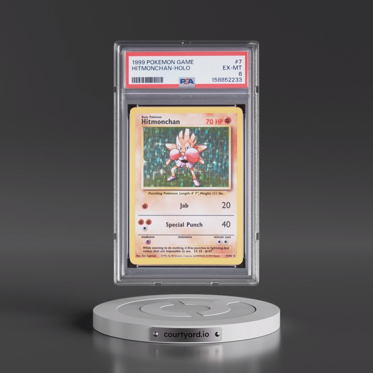 1999 Pokémon Game #7 Hitmonchan - Holo (PSA 6 EX-MT)